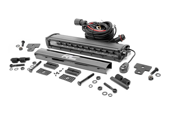 Rough Country - LED Light - Bumper Mount - 12 In. Black Single Row - Can-Am Defender HD 8/HD 9/HD 10