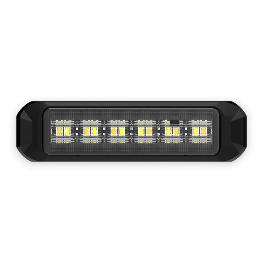 BUILTBRIGHT BB6110B Work Bar Strobe 4 Slim 4" Ultra Slim Strobe Light Amber/White
