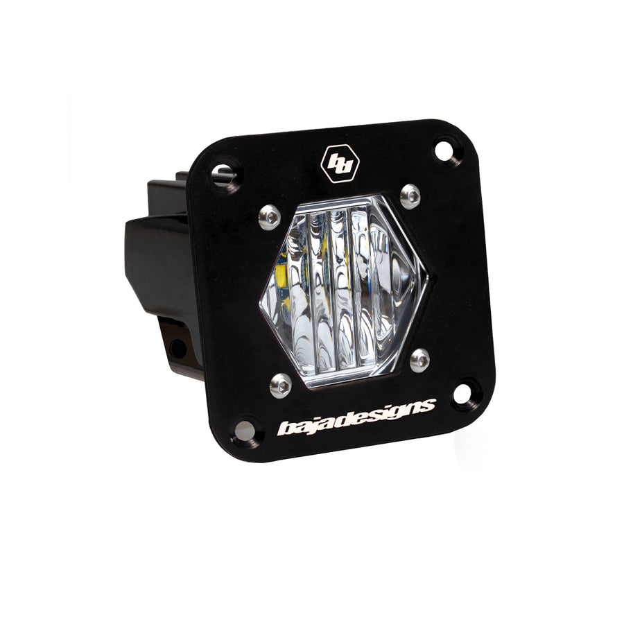 S1 Black Flush Mount LED Light Pod (Wide Cornering; Clear)