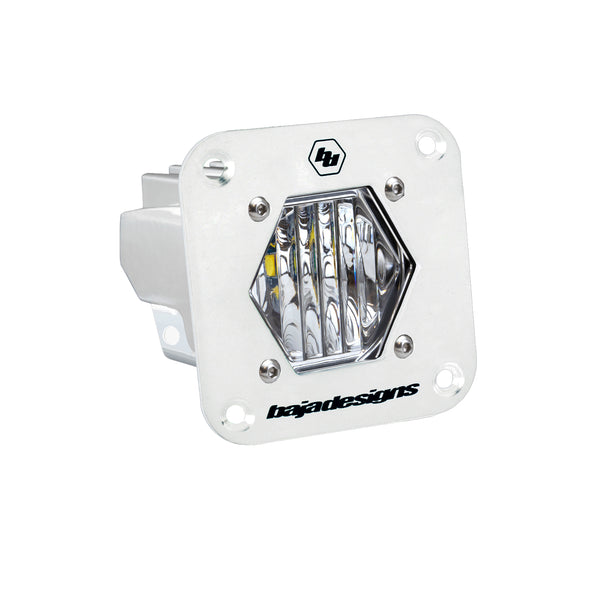S1 White Flush Mount LED Light Pod (Wide Cornering; Clear)