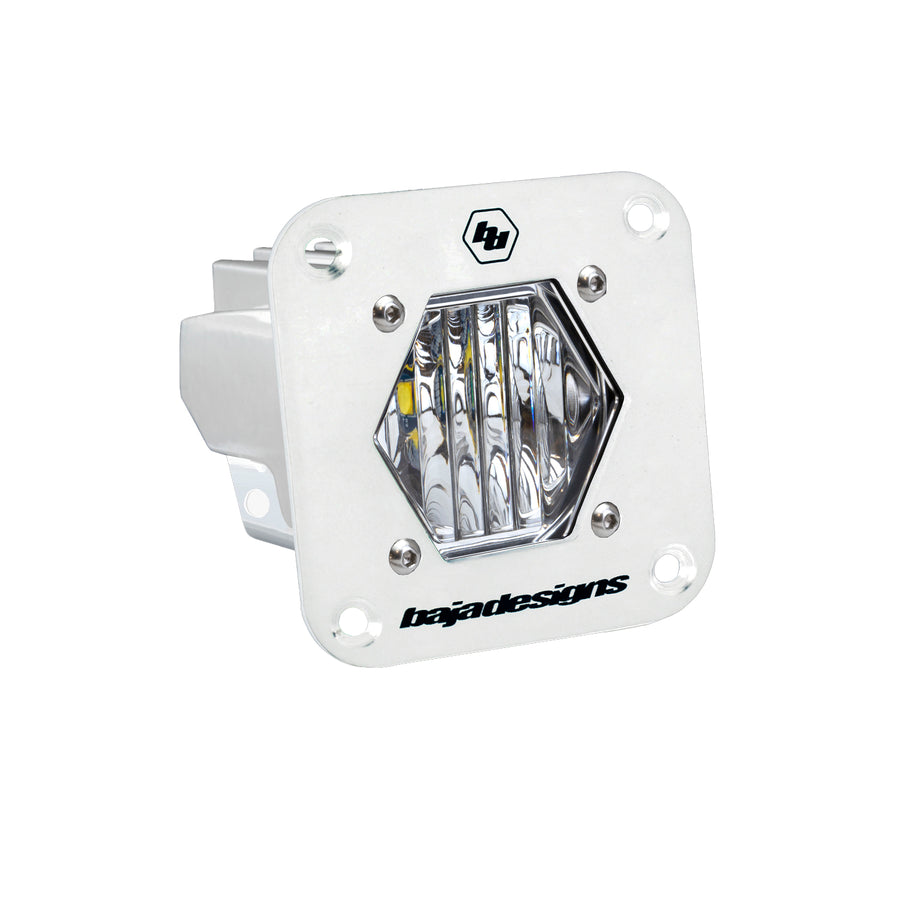 S1 White Flush Mount LED Light Pod (Wide Cornering; Clear)