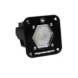 S1 Black Flush Mount LED Light Pod (Work/Scene; Clear)