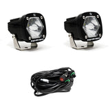 S1 Black LED Light Pod Pair (Spot; Clear)