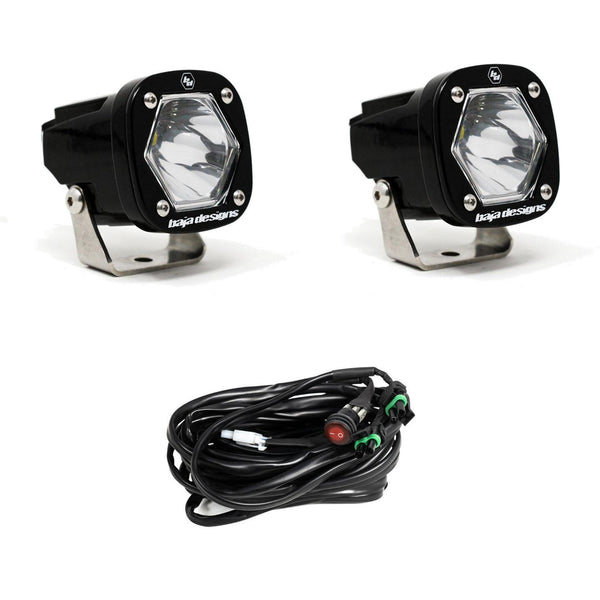 S1 Black LED Light Pod Pair (Spot; Clear)