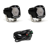 S1 Black LED Light Pod Pair (Work/Scene; Clear)