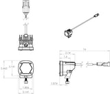 S1 White LED Light Pod Pair (Work/Scene; Clear)
