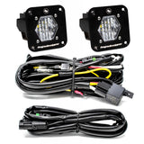 S1 Black Flush Mount LED Light Pod Reverse Kit (Wide Cornering; Clear)