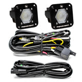 S1 Black Flush Mount LED Light Pod Reverse Kit (Work/Scene; Clear)
