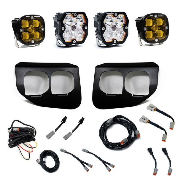 2020-2022 Ford Super Duty  Dual Fog Pocket Kit  Squadron 2.0 SAE/Sport  Amber/Clear  SAE Fog