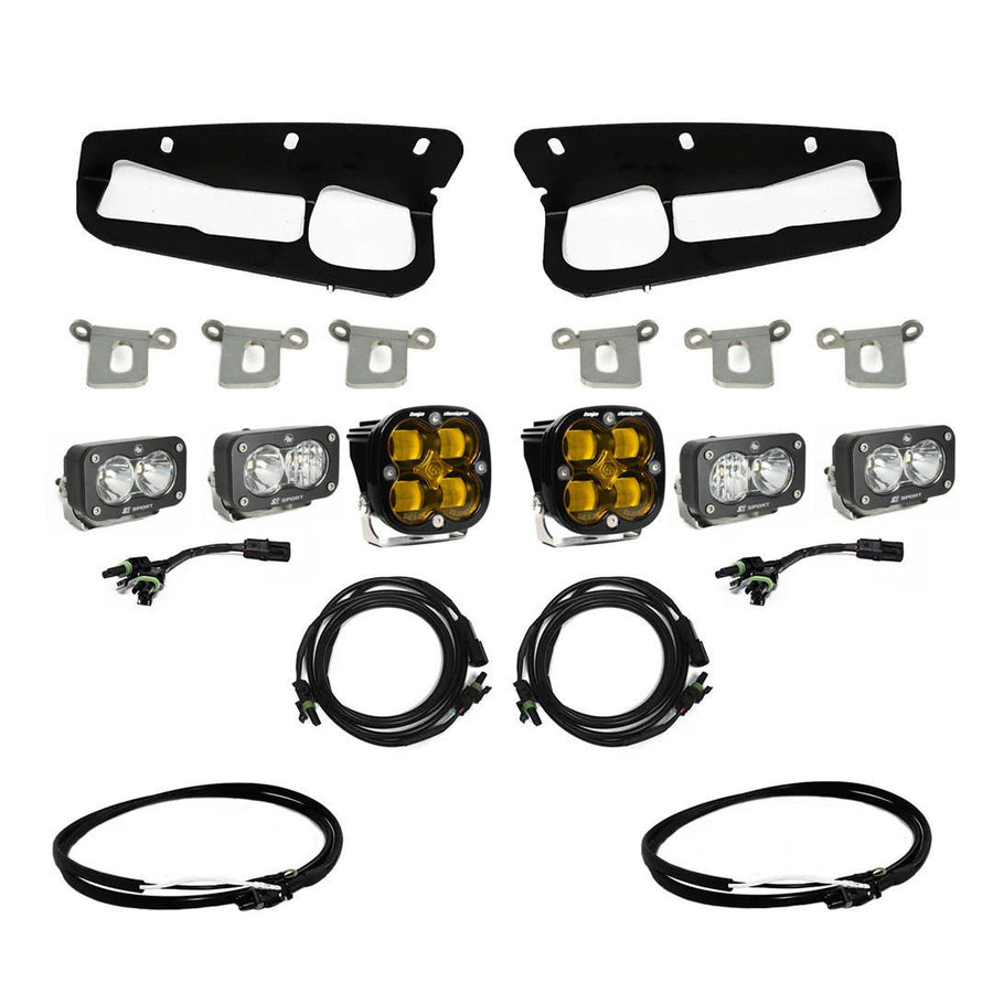 Squadron SAE/Dual S2 Sport Steel Bumper Fog Pocket Kit - '21-26 Bronco; '22-26 Bronco Raptor; Steel Bumper (SAE Fog; Baja Amber; Upfitter Wiring)
