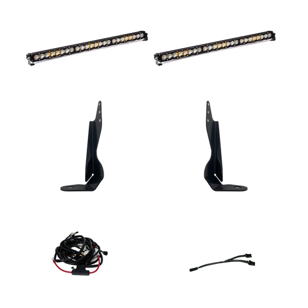 S8 Dual 30 Inch Grille Kit - '20-23 Sierra 2500HD/3500HD Exc. AT4 (Driving/Combo; Clear)