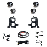 S1 Dual Fog Pocket Kit - '20-22 Sierra 2500HD/3500HD (Wide Cornering/Spot; Clear/Clear)