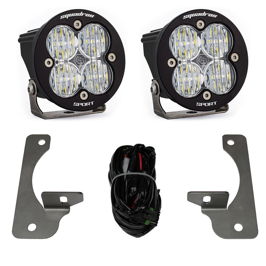 Jeep JK Squadron-R Sport Fog Pocket Light Kit - Jeep 2007-09 Wrangler JK; NOTE: W/ Premium OE Bumper (Clear)