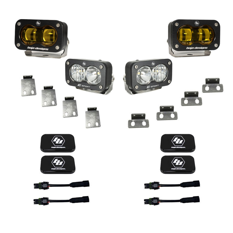 S2 SAE Amber/S2 Sport Fog Pocket Kits - Ford '21-26 F-150 Raptor  '23-26 Bronco Raptor  '24-26 F-150 Raptor 37/R