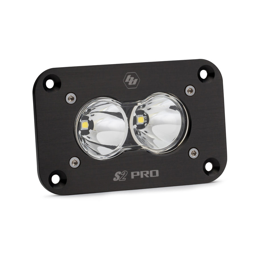 S2 Pro Black Flush Mount LED Light Pod (Spot; Clear)