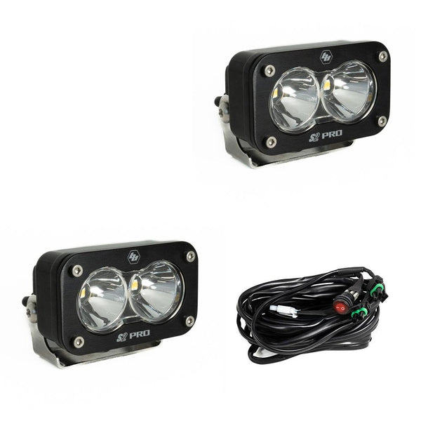 S2 Pro Black LED Light Pod Pair (Spot; Clear)