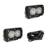 S2 Pro Black LED Light Pod Pair (Wide Cornering; Clear)