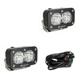 S2 Sport Black LED Light Pod Pair (Wide Cornering; Clear)