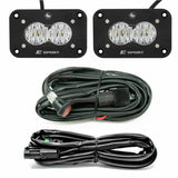 S2 Sport Black Flush Mount LED Light Pod Reverse Kit (Wide Cornering; Clear)
