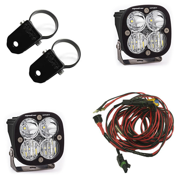 PowerSports Squadron Sport A-Pillar Mount Light Kit (Driving/Combo; Clear; 2 Inch Mount)
