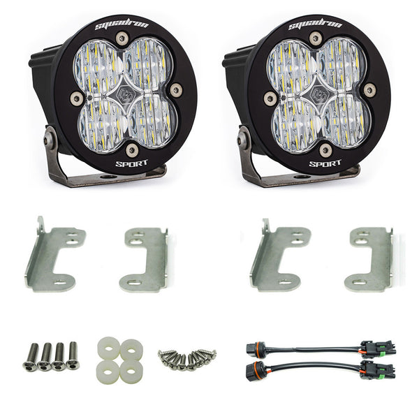 Squadron-R Sport Fog Pocket Kit - '10-18 Wrangler JK; W/ Standard OE Bumper (Wide Cornering; Clear)