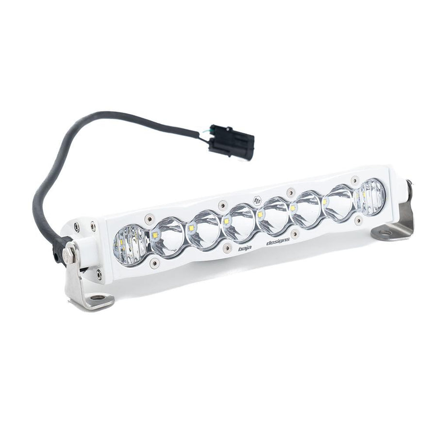 S8 White Straight LED Light Bar (10 Inch; Driving/Combo; Clear)