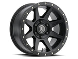 ICON Alloys Rebound Satin Black 17 X 8.5 / 6 X 5.5 0mm Offset 4.75" BS 110.1mm Hub Bore