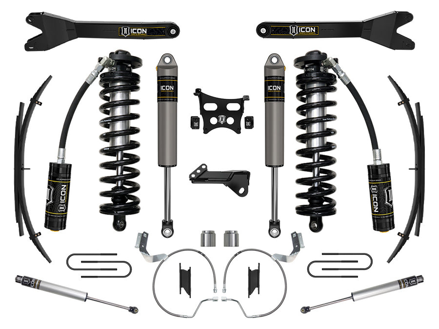 ICON 2023-2025 Ford F-250/F-350 Super Duty 4WD 4-5.5" Lift Stage 3 Coilover Conversion System W/ Radius Arms & Expansion Packs