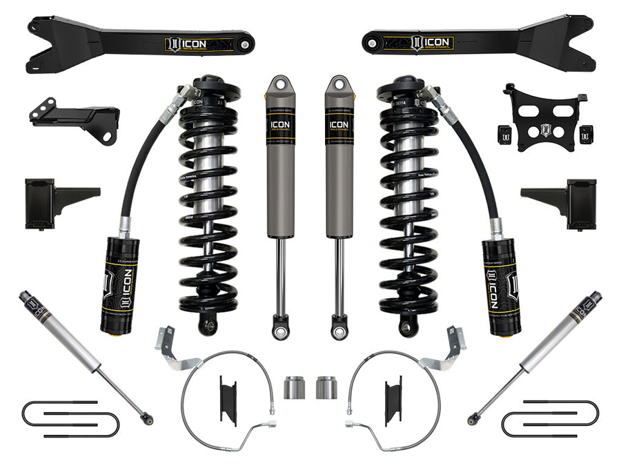 ICON 2023-2025 Ford F-250/F-350 Super Duty 4WD 4-5.5" Lift Stage 3 Coilover Conversion System W/ Radius Arms