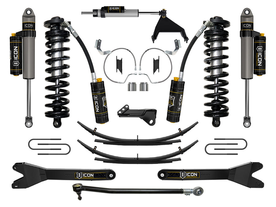 ICON 2023-2025 Ford F-250/F-350 Super Duty 4WD 4-5.5" Lift Stage 5 Coilover Conversion System W/ Radius Arms & Expansion Packs