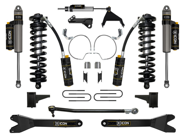 ICON 2023-2025 Ford F-250/F-350 Super Duty 4WD 4-5.5" Lift Stage 5 Coilover Conversion System W/ Radius Arms