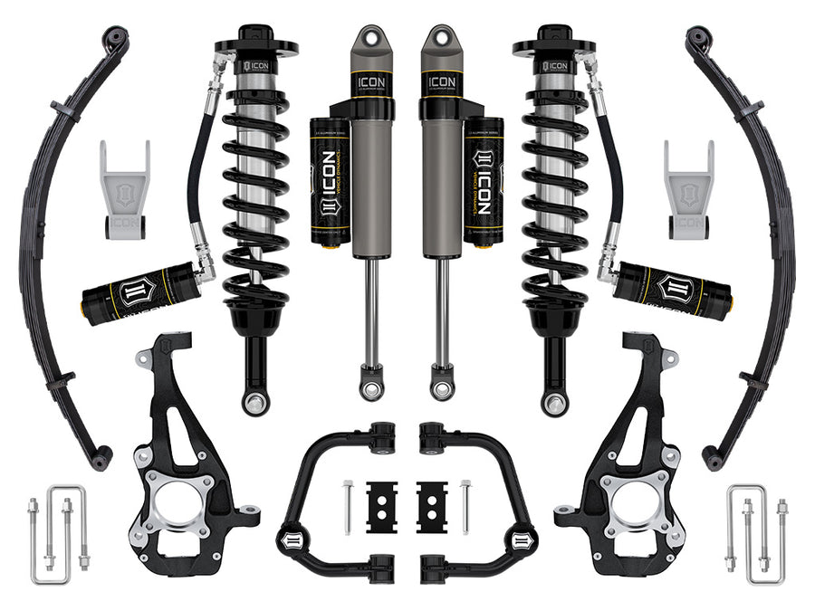 ICON 2021-2024 Ford F-150 4WD 3.5-4.5" Lift Stage 3 Suspension System Tubular W/ Leaf Packs