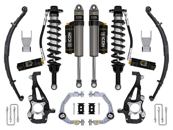 ICON 2021-2024 Ford F-150 4WD 3.5-4.5" Lift Stage 4 Suspension System Billet CDCV W/ Leaf Packs