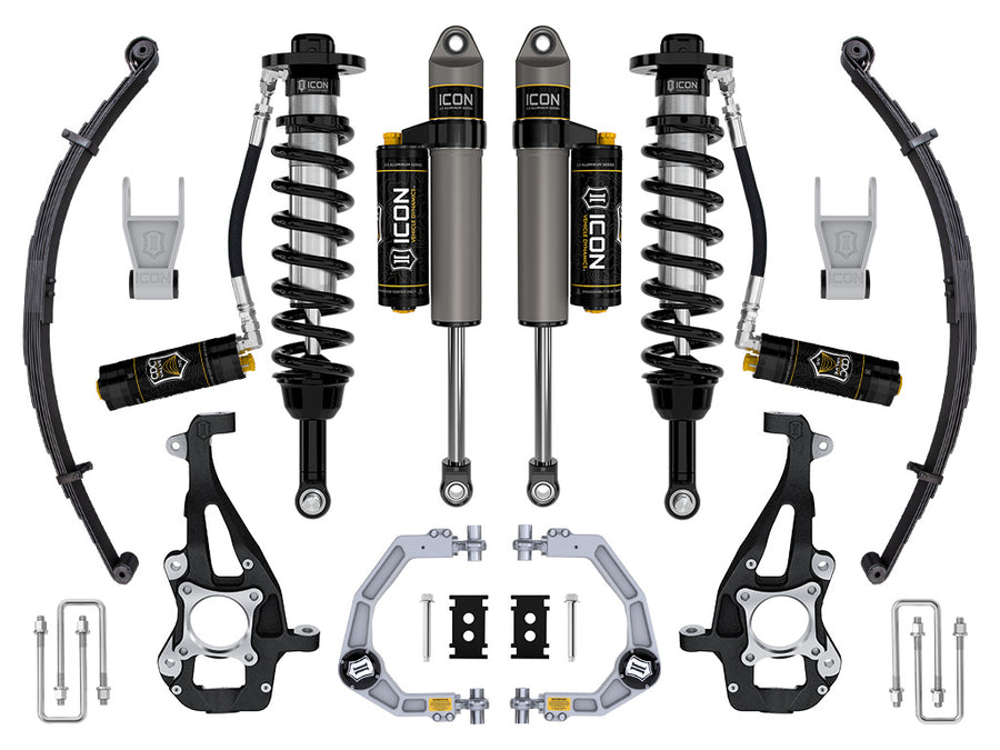 ICON 2021-2024 Ford F-150 4WD 3.5-4.5" Lift Stage 4 Suspension System Billet CDCV W/ Leaf Packs