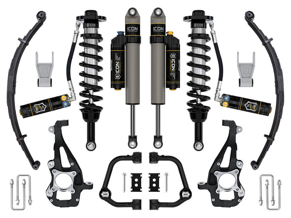ICON 2021-2024 Ford F-150 4WD 3.5-4.5" Lift Stage 4 Suspension System Tubular CDXS W/ Leaf Packs