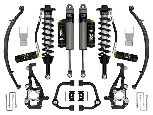ICON 2021-2024 Ford F-150 4WD 3.5-4.5" Lift Stage 4 Suspension System Tubular CDCV W/ Leaf Packs