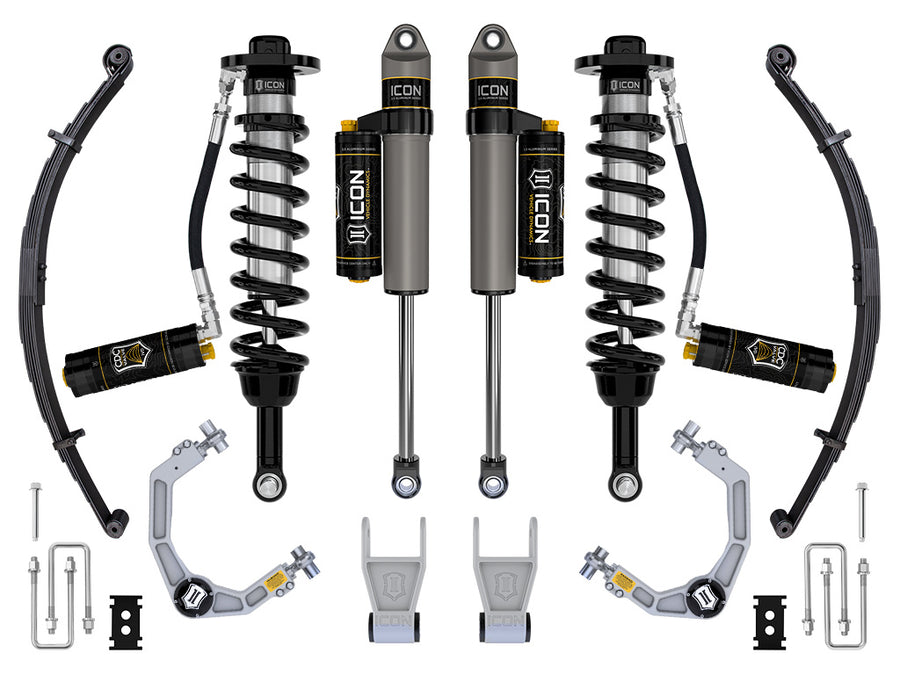 ICON 2021-2024 Ford F-150 Tremor 2.5-3" Lift Stage 4 Suspension System Billet CDCV W/ Leaf Packs
