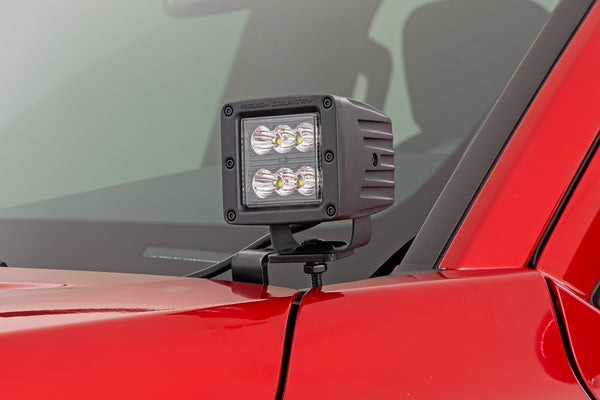 Rough Country - LED Light Kit - Ditch Mount - 2 In. Black Pair - Flood - Toyota Tacoma (24-25)
