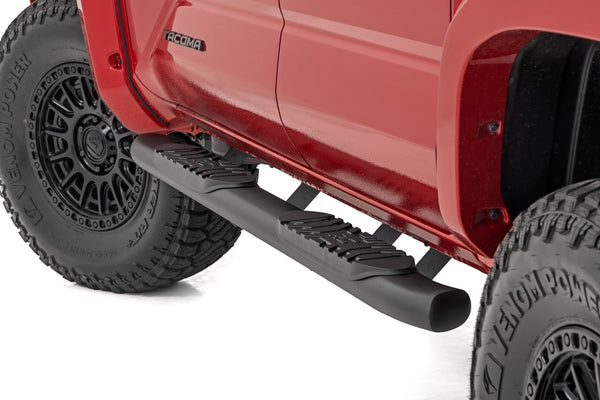Rough Country - Oval Nerf Step - Double Cab - Black - Toyota Tacoma 2WD/4WD (2024-2025)