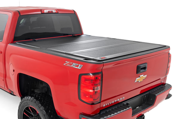 Rough Country - Hard Tri-Fold Flip Up Bed Cover - 5'9 In. Bed - Chevy/GMC 1500 (14-18 & Classic)