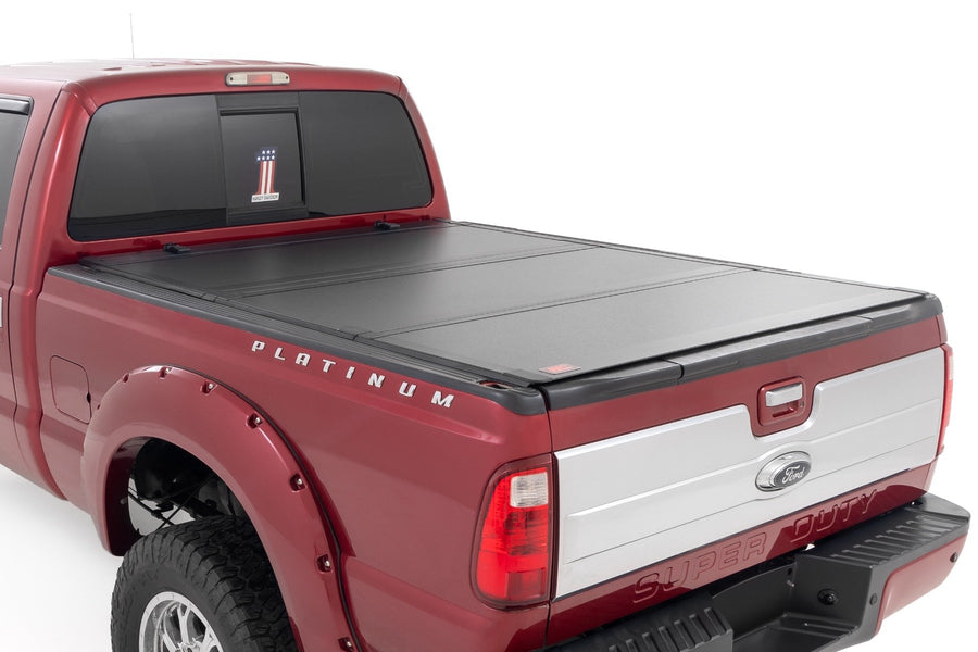 Rough Country - Hard Tri-Fold Flip Up Bed Cover - 6'10 In. Bed - Ford F-250/F-350 Super Duty (99-16)