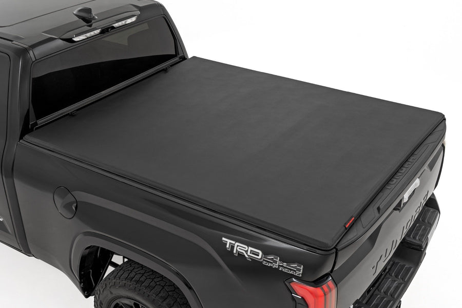Rough Country - Soft Tri-Fold Bed Cover - With & W/O OE Rails - 6'7" Bed - Toyota Tundra (22-26) - 41419660A