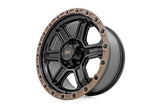 Rough Country - Rough Country 79 Series Wheel/One-Piece/Semi Gloss Black W/Bronze Ring/18x9/6x5.5 -+18mm