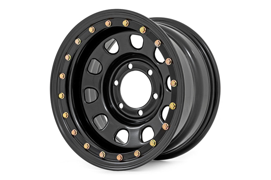 Rough Country - Steel Simulated Bead Lock Wheel/Black/17x9/5x5/3.30 Bore/-12