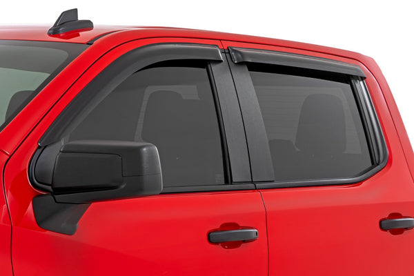 Rough Country - Side Window Deflectors - Tape On Rain Guard - Chevy/GMC 1500/2500HD/3500HD (19-25 & Classic)