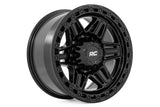 Rough Country - 76 Series Wheel / Simulated Beadlock / Gloss Black / 17x9 / 6x5.5 / -12mm - 76171212