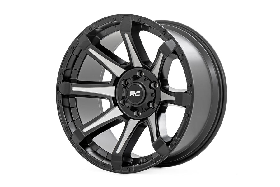 Rough Country - Rough Country 81 Series Wheel/One-Piece/Semi Gloss Black W/machined Spokes/20x9/5x150/+18m