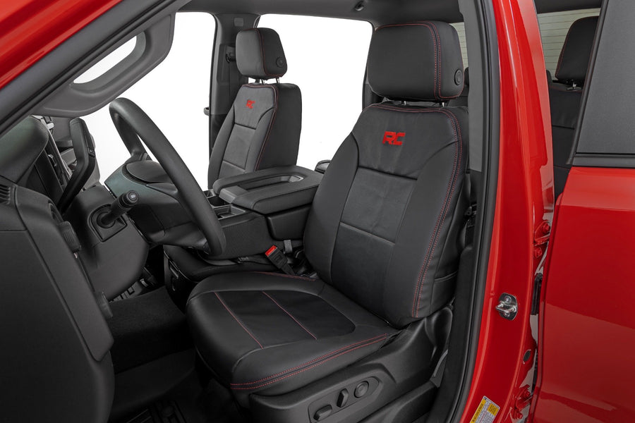 Rough Country - Premium Seat Covers - FR Bucket - RR 60/40 - Chevy/GMC Sierra 1500 (19-25)/Silverado 1500 (19-26) - 91071L