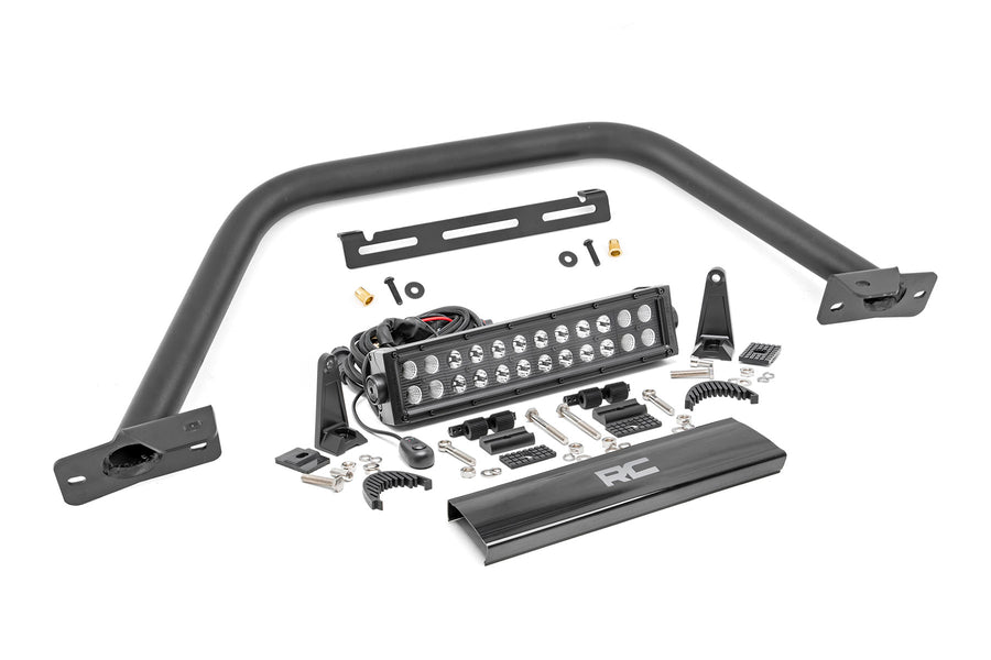 Rough Country - Safari Bar - 12 In. LED Light Bar - Black - Dual Row - OE Modular Steel - Ford Bronco (21-25)