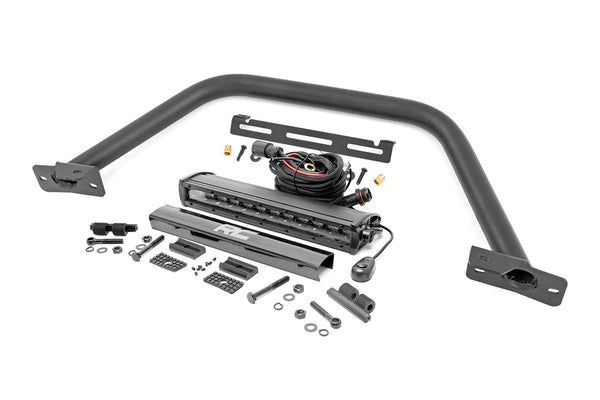 Rough Country - Safari Bar - 12 In. LED Light Bar - Black - Single Row - OE Modular Steel - Ford Bronco (21-25)